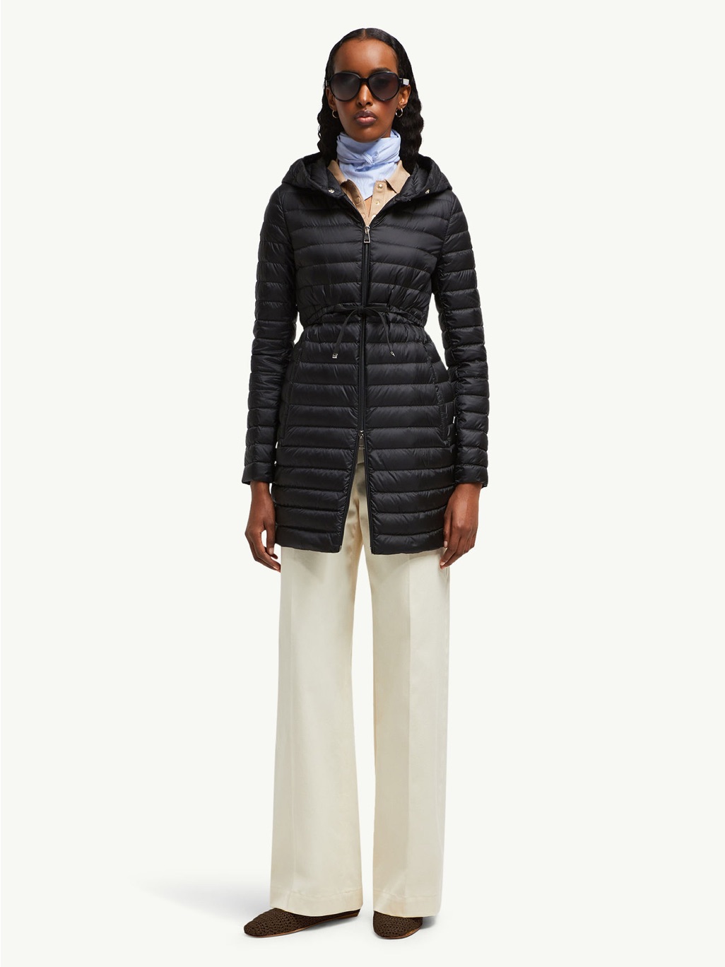 Moncler Barbel Hooded Fit & Flare Long Down Jacket 70% Off Retail